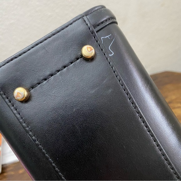 Coach Zoe Black Satchel with Gold Accents - Picture 6 of 15